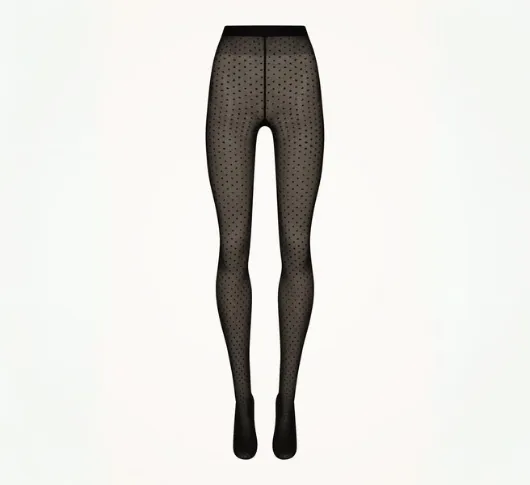 Wolford - Satin Touch Dots Tights in Black/Black