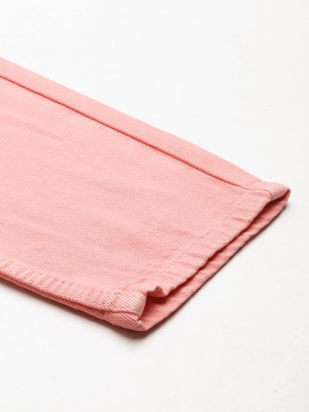 Women Coral Solid Regular Fit Denim Jeans