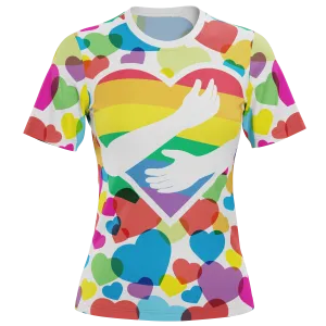 Women's Rainbow Love Short Sleeve Running Shirt