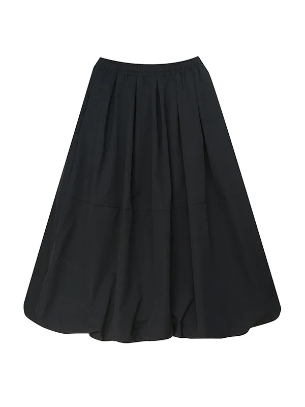 xakxx Urban Loose Drawstring High Waisted Black Bubble Skirt