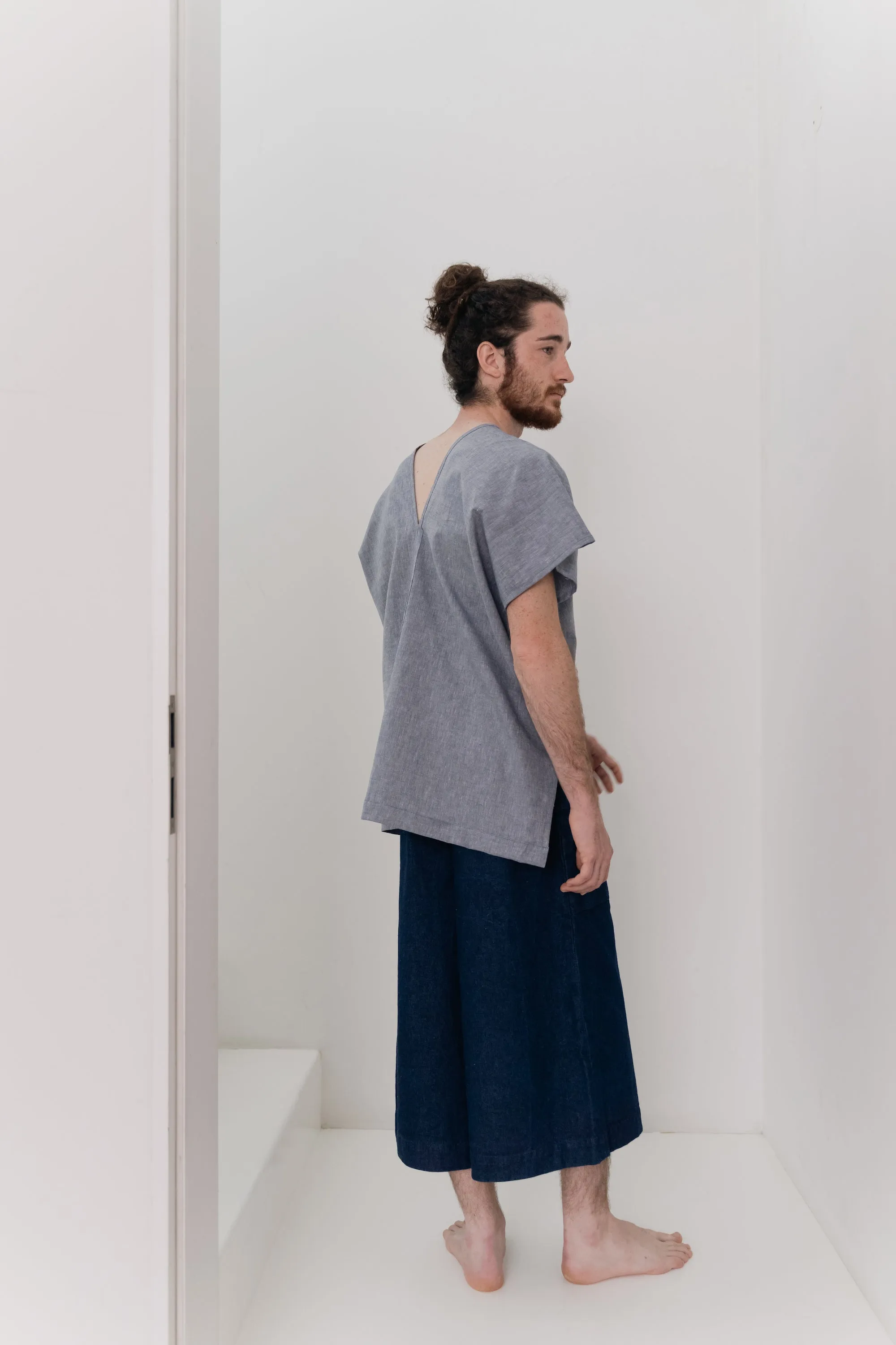 Zero Waste Blue Melange Blouse