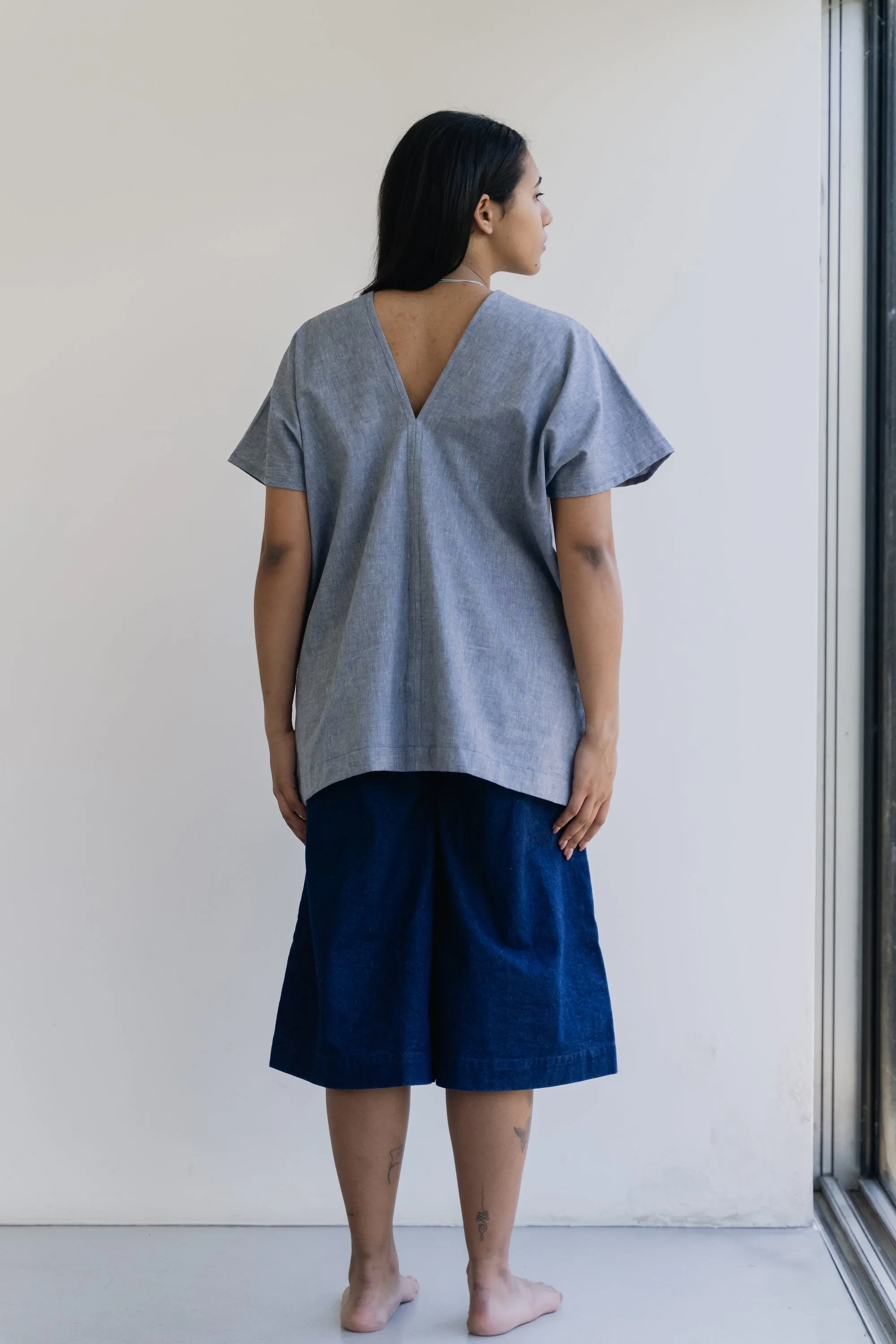 Zero Waste Blue Melange Blouse